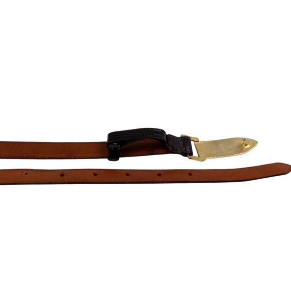 GUESS BROWN REAL LEATHER SNAKE PRINT 5/8"Wd SKINNY CASUAL WOMEN'S BELT Sz M(83T - Picture 16 of 16